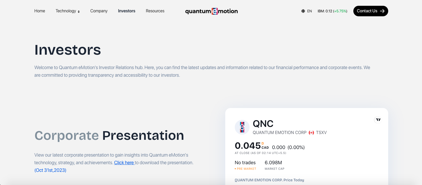 Investors Quantum Emotion